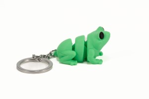 Brelok dla dzieci druk 3D kolor ŻABA ZIELONA zawieszka fleksi 