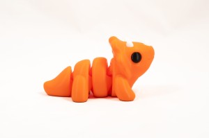 Figurka dla dzieci druk 3D kolor dinozaur duży 14 cm pomarańczowy fleksi